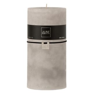 Bougie | Bougie Cylindrique Déco "Junina" 20cm Gris Clair Bougie Bougie