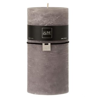 Bougie | Bougie Cylindrique Déco "Junina" 20cm Gris Foncé Bougie Bougie