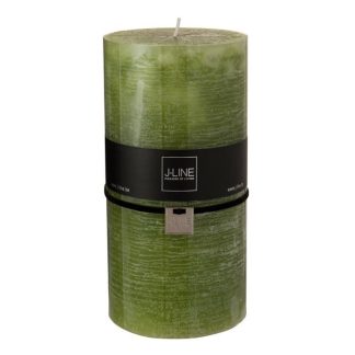 Bougie | Bougie Cylindrique Déco "Junina" 20cm Vert Herbe Bougie Bougie