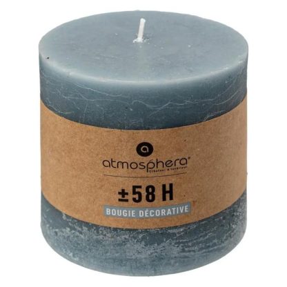 Bougie | Bougie Cylindrique "Rustic" 10cm Bleu Orage Bougie Bleu Orage