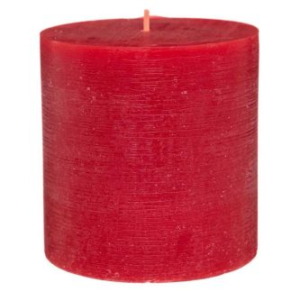 Bougie | Bougie Cylindrique "Rustic" 10cm Rouge Bougie Bougie