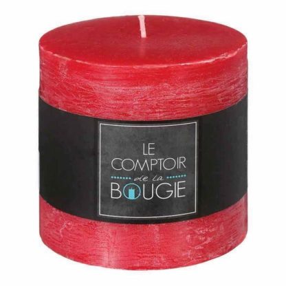 Bougie | Bougie Cylindrique "Rustic" 10cm Rouge Bougie Bougie