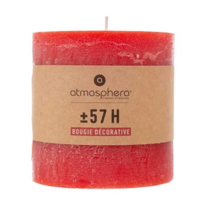 Bougie | Bougie Cylindrique "Rustic" 10cm Rouge Bougie Bougie