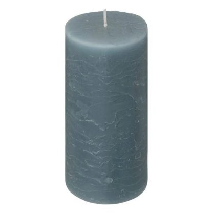 Bougie | Bougie Cylindrique "Rustic" 14cm Bleu Orage Bougie Bleu Orage