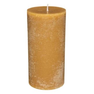 Bougie | Bougie Cylindrique "Rustic" 14cm Jaune Bougie Bougie