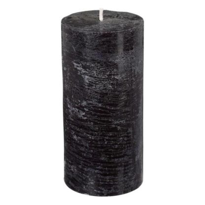 Bougie | Bougie Cylindrique "Rustic" 14cm Noir Bougie Bougie