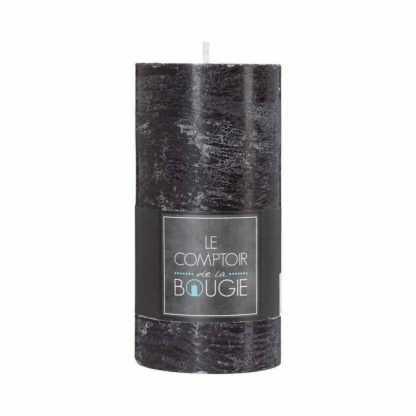 Bougie | Bougie Cylindrique "Rustic" 14cm Noir Bougie Bougie