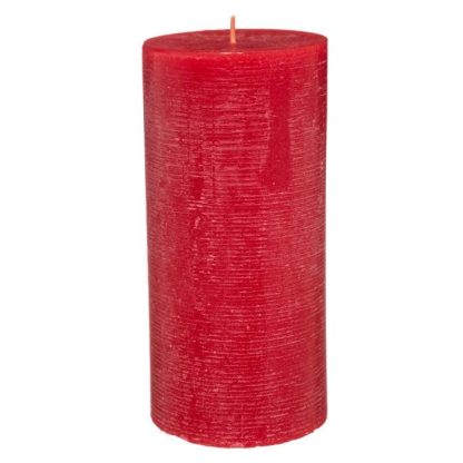 Bougie | Bougie Cylindrique "Rustic" 14cm Rouge Bougie Bougie