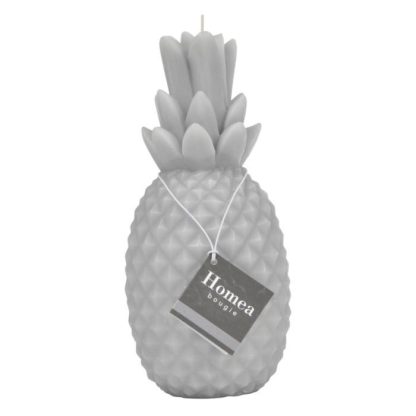 Bougie | Bougie Déco "Ananas Tropical" 20cm Gris Bougie Bougie