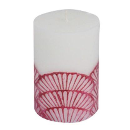 Bougie | Bougie Pilier Déco "Mermaid" 10cm Fuchsia & Blanc Bougie Bougie