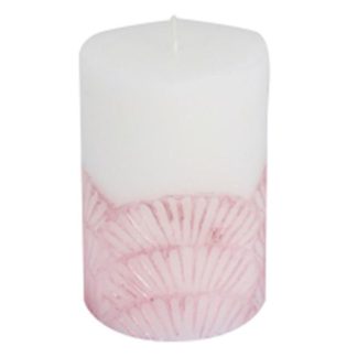 Bougie | Bougie Pilier Déco "Mermaid" 14cm Fuchsia & Blanc Bougie Bougie