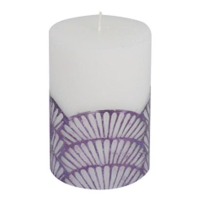 Bougie | Bougie Pilier Déco "Mermaid" 10cm Violet & Blanc Bougie Bougie