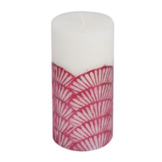 Bougie | Bougie Pilier Déco "Mermaid" 14cm Fuchsia & Blanc Bougie Bougie