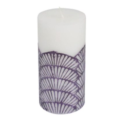 Bougie | Bougie Pilier Déco "Mermaid" 14cm Violet & Blanc Bougie Bougie