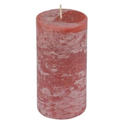 Bougie | Bougie Pilier Déco "Rustique" 10cm Rose Bougie Bougie