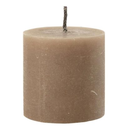 Bougie | Bougie Pilier Extérieur "Odessa" 13cm Taupe Bougie Bougie