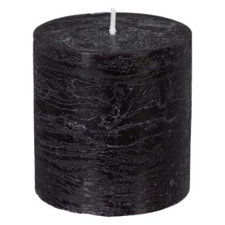 Bougie | Bougie Ronde "Rustic" 7cm Noir Bougie Bougie