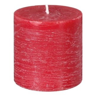 Bougie | Bougie Ronde "Rustic" 7cm Rouge Bougie Bougie