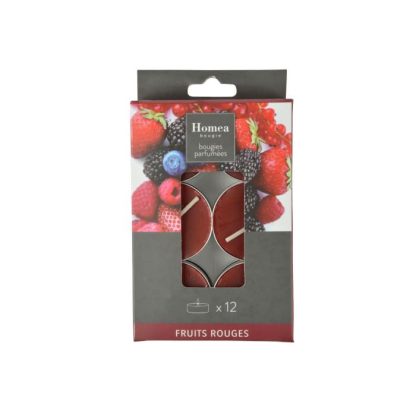 Bougie Chauffe-Plat | Lot de 12 Bougies Chauffe-Plat "Essentiel II" 3,5cm Fruits Rouges Bougie Chauffe-Plat Bougie Chauffe-Plat