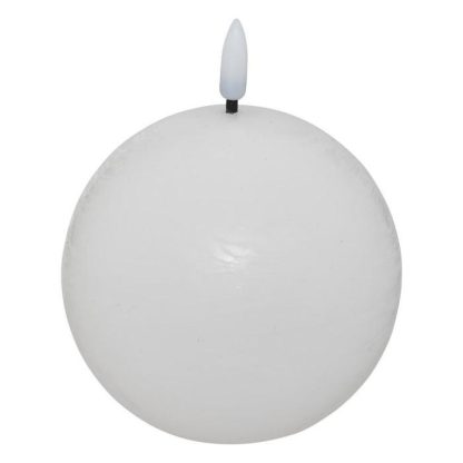 Bougie LED | Bougie Boule à LED "Molia" 12cm Blanc Bougie LED Blanc