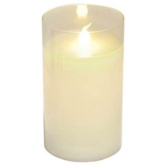 Bougie LED | Bougie Ronde LED "Verrine" 12cm Blanc Bougie LED Blanc