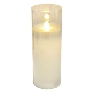 Bougie LED | Bougie Ronde LED "Verrine" 20cm Blanc Bougie LED Blanc