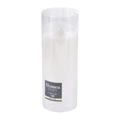 Bougie LED | Bougie Ronde LED "Verrine" 20cm Blanc Bougie LED Blanc