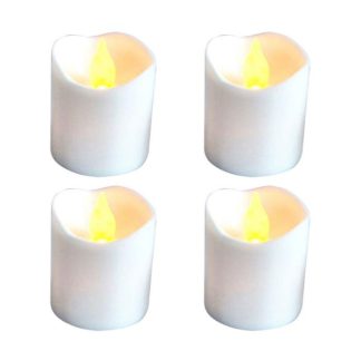 Bougie LED | Lot de 4 Bougies Pilier "LED" 5cm Blanc Bougie LED Blanc