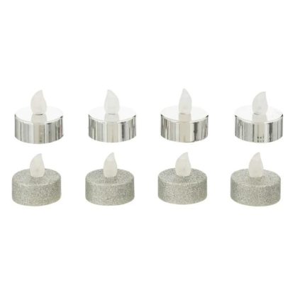 Bougie LED | Lot de 8 Bougies Led "Colorama" 4cm Argent Bougie LED Argent