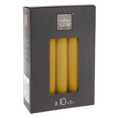 Bougie | Lot de 10 Bougies Bâton "Basic" 16cm Jaune Bougie Bougie