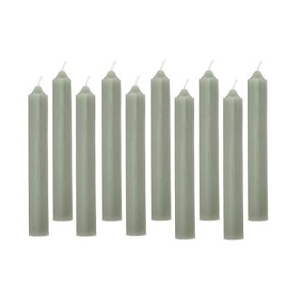 Bougie | Lot de 10 Bougies Bâton "Basic" 16cm Vert Eucalyptus Bougie Bougie