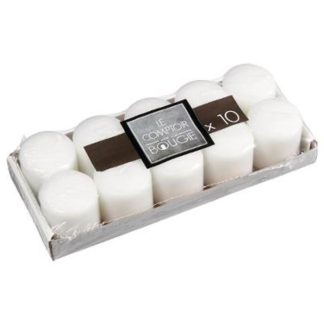 Bougie | Lot de 10 Bougies "Votives" 3,8cm Blanc Bougie Blanc