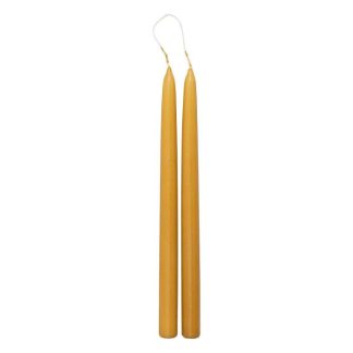 Bougie | Lot de 2 Bougies Bâton "Hugo" 30cm Moutarde Bougie Bougie