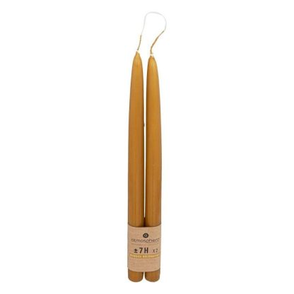 Bougie | Lot de 2 Bougies Bâton "Hugo" 30cm Moutarde Bougie Bougie