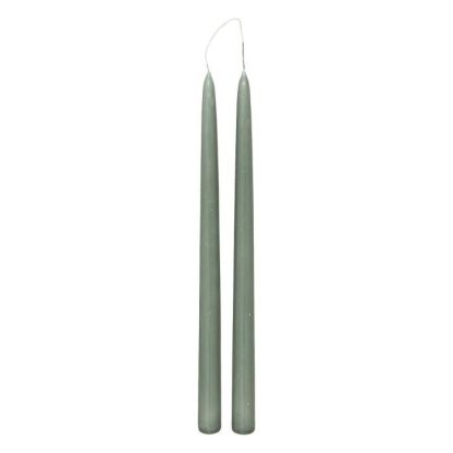 Bougie | Lot de 2 Bougies Bâton "Hugo" 30cm Vert Céladon Bougie Bougie