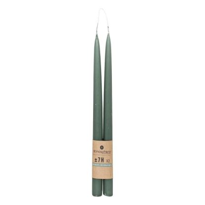 Bougie | Lot de 2 Bougies Bâton "Hugo" 30cm Vert Céladon Bougie Bougie