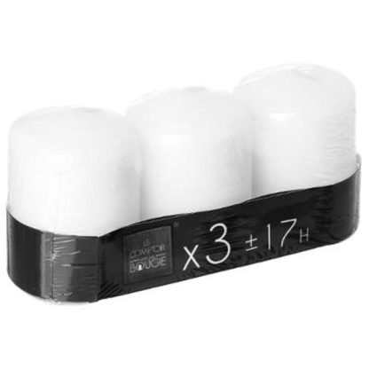 Bougie | Lot de 3 Bougies Votives "Basic" 7,5cm Blanc Bougie Blanc