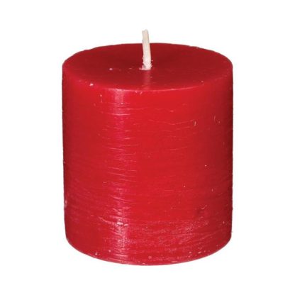 Bougie | Lot de 4 Bougies Votives "Rustic" 4,5cm Rouge Bougie Bougie