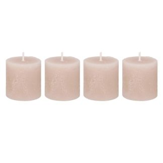 Bougie | Lot de 4 Bougies Votives "Rustic" 4,5cm Taupe Bougie Bougie