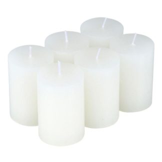 Bougie | Lot de 6 Bougies "Votives" 6cm Blanc Bougie Blanc