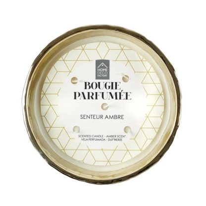 Bougie Parfumée | Bougie Parfumée 5 Mèches "Martelé Or" 21cm Ambre Bougie Parfumée Bougie Parfumée