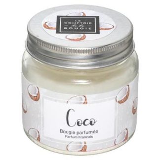 Bougie Parfumée | Bougie Parfumée en Verre "Bocal" 65g Coco Bougie Parfumée Blanc