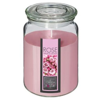 Bougie Parfumée | Bougie Parfumée en Verre "Couvercle" 510g Rose Bougie Parfumée Bougie Parfumée