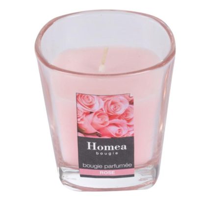 Bougie Parfumée | Bougie Parfumée en Verre "Essentiel" 7cm Rose Bougie Parfumée Bougie Parfumée