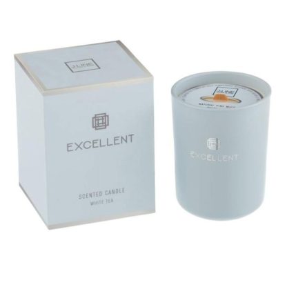 Bougie Parfumée | Bougie Parfumée en Verre "Excellent" 12cm White Tea Bougie Parfumée Bleu