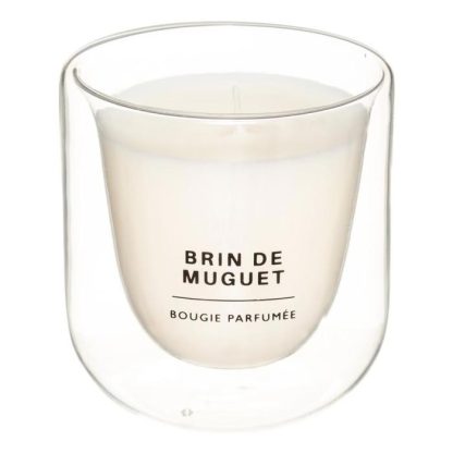 Bougie Parfumée | Bougie Parfumée En Verre "Ilan" 130g Brin de Muguet Bougie Parfumée Blanc