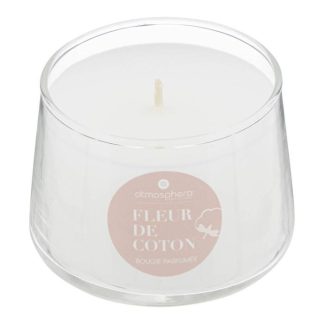 Bougie Parfumée | Bougie Parfumée en Verre "Izor" 110g Fleur de Coton Bougie Parfumée Blanc