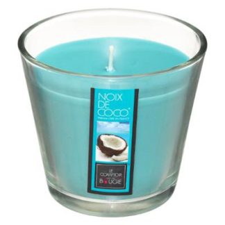 Bougie Parfumée | Bougie Parfumée en Verre "Nina" 190g Noix de Coco Bougie Parfumée Bleu