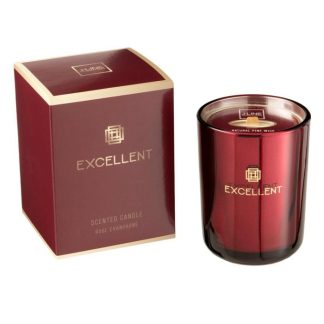 Bougie Parfumée | Bougie Parfumée "Excellent" 14cm Rose Champagne Rouge Bougie Parfumée Bougie Parfumée