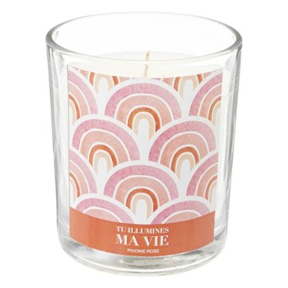 Bougie Parfumée | Bougie Parfumée "Jomy" 200g Pivoine Rose Bougie Parfumée Blanc